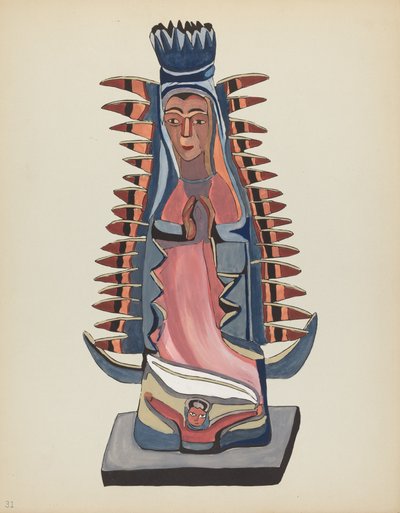 Deska 31: Naše Paní z Guadalupe: Z portfolia „Španělské koloniální návrhy Nového Mexika“ od American 20th Century