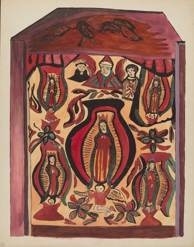Talíř 32: Naše Paní z Guadalupe: Z portfolia „Španělské koloniální návrhy Nového Mexika“ od American 20th Century