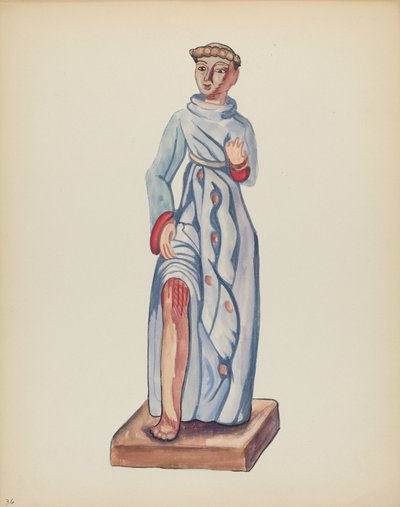 Deska 36: Saint Roch: Z portfolia „Španělské koloniální návrhy Nového Mexika“ od American 20th Century