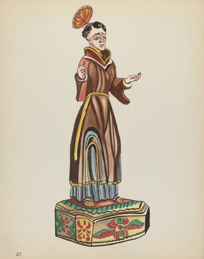Deska 37: Saint Anthony: Z portfolia „Španělské koloniální návrhy Nového Mexika“ od American 20th Century