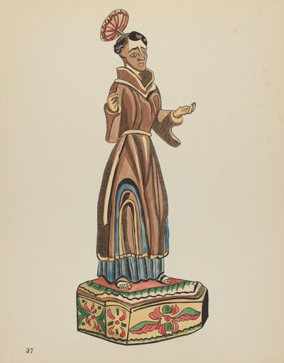 Talíř 37: St. Anthony Bulto: Z portfolia „Španělské koloniální návrhy Nového Mexika od American 20th Century