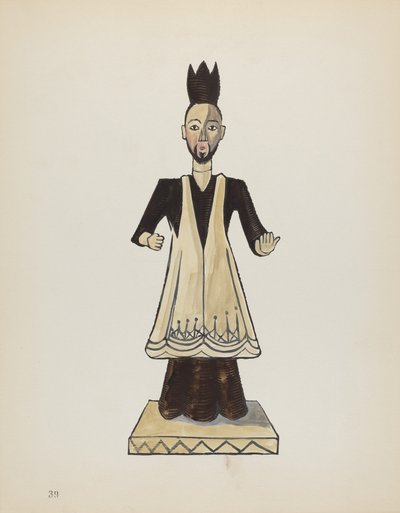 Deska 39: Saint John Nepomuk: Z portfolia "Španělské koloniální návrhy Nového Mexika" od American 20th Century