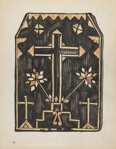 Talíř 46: Design slaměné nášivky: Z portfolia "Španělské koloniální návrhy Nového Mexika" od American 20th Century