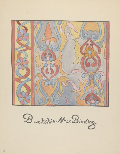 Talíř 48: Design Buckskin: Z portfolia "Španělské koloniální návrhy Nového Mexika" od American 20th Century