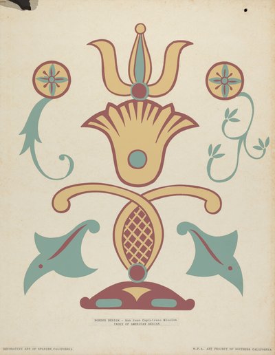 San Juan Capistrano Mission Border Design z portfolia "Decorative Art of Spanish California" od American 20th Century