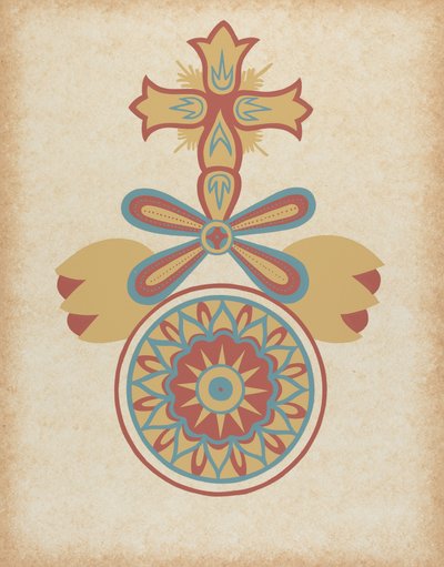 Santa Barbara Mission Doorway Design z portfolia "Decorative Art of Spanish California" od American 20th Century