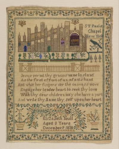 Sampler od American Elizabeth Scull