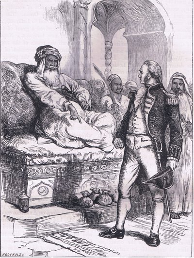 Captain Bainbridge and the Dey of Algiers, ilustrace z Cassells History of the United States publikovaná Cassell, Petter & Galpin, kolem roku 1900 (litho) od American English school