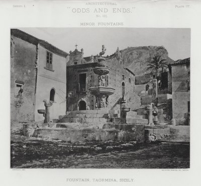 Fontána, Taormina, Sicílie (černobílá fotografie) od American Photographer (after)