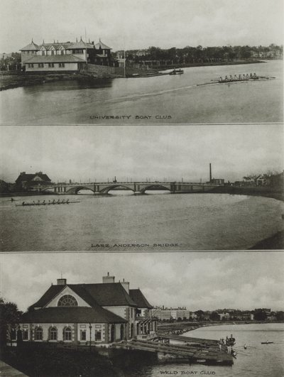 Harvardská univerzita: Univerzitní lodní klub, most Larze Andersona, klub Weld Boat (černobílá fotografie) od American Photographer (after)
