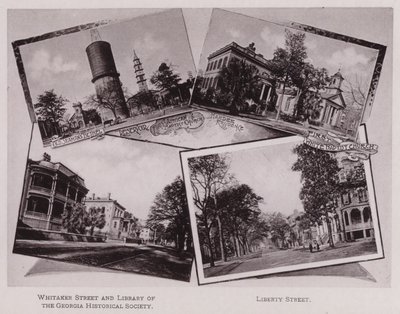 Bethel starého námořníka; Nádrž; První africká baptistická církev; Hardee Residence; První bílá baptistická církev; Whitaker Street a knihovna Georgijské historické společnosti; Liberty Street (černobílá fotografie) od American Photographer (after)