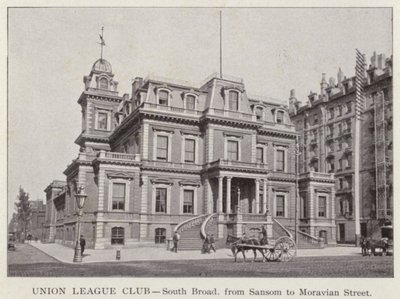 Philadelphia: Union League Club, South Broad, od Sansom po Moravskou ulici (č/b foto) od American Photographer (after)