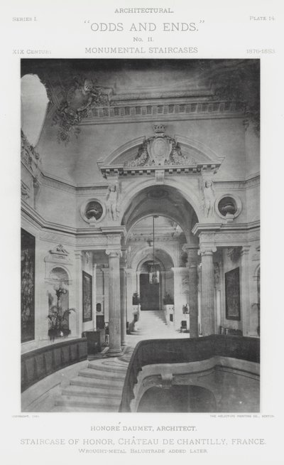 Schodiště cti, Chateau De Chantilly, Francie (černobílá fotografie) od American Photographer (after)