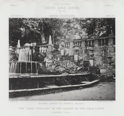 "Labutí fontána," v zahradě Villa Lante, Bagnaia, Itálie (černobílá fotografie) od American Photographer (after)