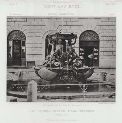 "Želví fontána," Piazza Tortaruga, Řím, Itálie (černobílá fotografie) od American Photographer (after)