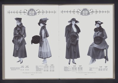Dvoustránka z The Theatre of Fur Fashion (č/b foto) od American Photographer (after)