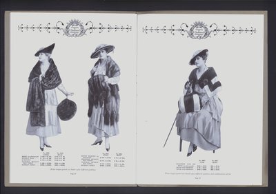 Dvoustránka z The Theatre of Fur Fashion (č/b foto) od American Photographer (after)