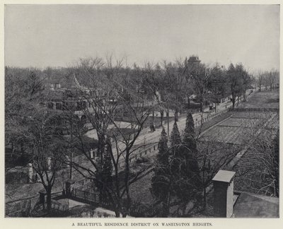 Krásná rezidenční čtvrť na Washington Heights (černobílá fotografie) od American Photographer