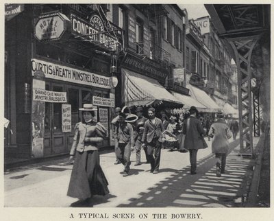 Typická scéna na Bowery (černobílá fotografie) od American Photographer