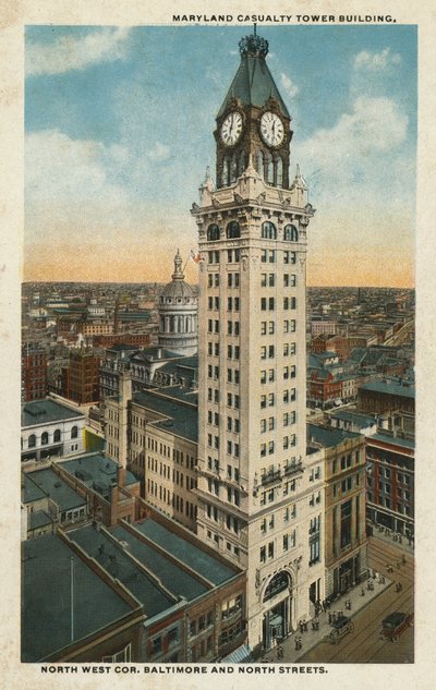 Baltimore, MA: Maryland Casualty Tower Building, North West Corner Baltimore and North Streets (barevné foto) od American Photographer