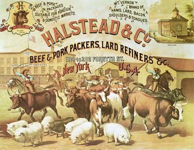 Beef & Pork Packers, cca 1880 (barevné lito) od American Photographer