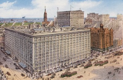 Chicago: Marshall Field and Company ze State a Randolph Street, maloobchodní prostory největšího obchodu na světě (barevné foto) od American Photographer