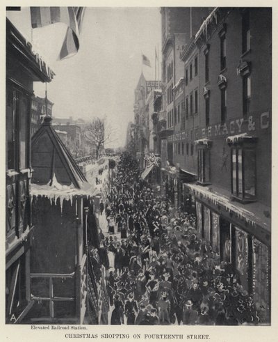 Vánoční nákupy na Čtrnácté ulici (černobílá fotografie) od American Photographer