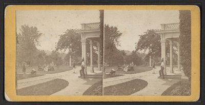 East Lawn and Portico, Oneida Community, stát New York, cca 1870 (černobílá fotografie) od American Photographer