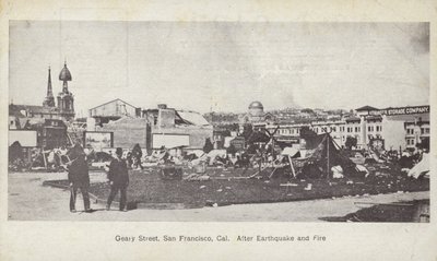 Geary Street, San Francisco, po zemětřesení a požáru od American Photographer