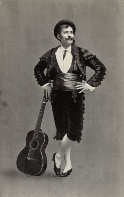 Guiseppe Campanari jako Figaro v "Lazebníku sevillském" (čb fotografie) od American Photographer