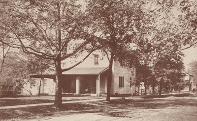 Domov "Minervy", prvního ženského literárního klubu, New Harmony, Indiana (čb fotografie) od American Photographer