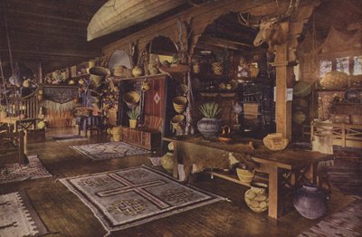Interiér indiánské budovy, Albuquerque, Nové Mexiko (kolorovaná fotografie) od American Photographer