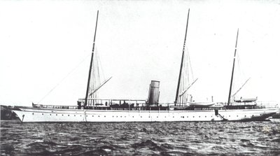Luxusní jachta Johna Astora, kolem roku 1910 (černobílá fotografie) od American Photographer