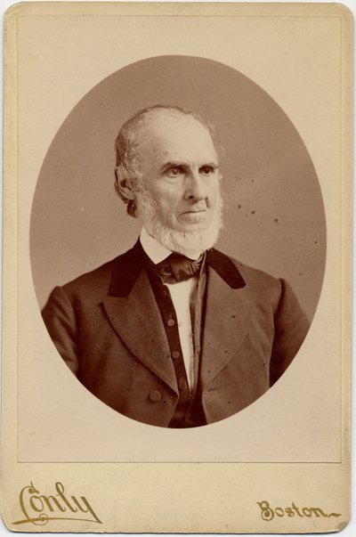 John Greenleaf Whittier (1807-92), americký kvakerský básník a abolicionista; foto C F Conly, Boston (tisk alba) od American Photographer