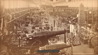Krupps Guns, německá výstava, Mezinárodní výstava stého výročí, Philadelphia, 1876 (stříbrný potisk) od American Photographer