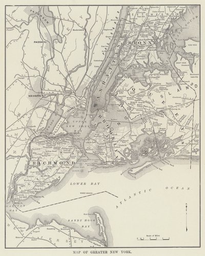 Mapa Velkého New Yorku (černobílá fotografie) od American Photographer