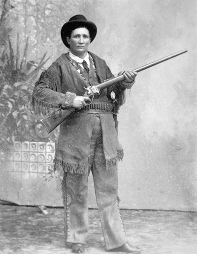 Martha Jane Cannary (Calamity Jane) (1852-1903) (černobílá fotografie) od American Photographer