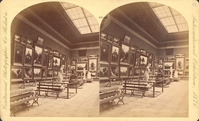 Pamětní síň, Americké oddělení, Mezinárodní výstava k 100. výročí založení USA v roce 1876, Filadelfie (stereoskopický snímek) od American Photographer