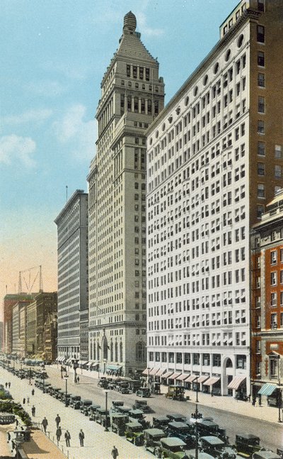 Michigan Boulevard při pohledu na jih (barevná fotografie) od American Photographer