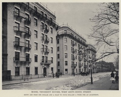 Modelové nájemní domy, West Sixty-Ninth Street (černobílá fotografie) od American Photographer