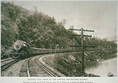 Norfolk & Western Railway, cca 1925 (č/b foto) od American Photographer