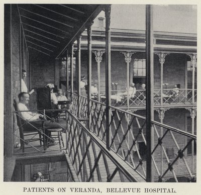 Pacienti na Verandě, nemocnice Bellevue (č/b foto) od American Photographer