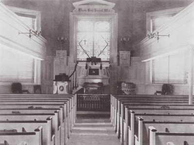 Filadelfie: Interiér kostela Old Swedes