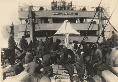 Pioneer Infantry Battalion na armádní lodi U.S.S. Filipíny z přístavu Brest, Francie, 18. července 1919 od American Photographer