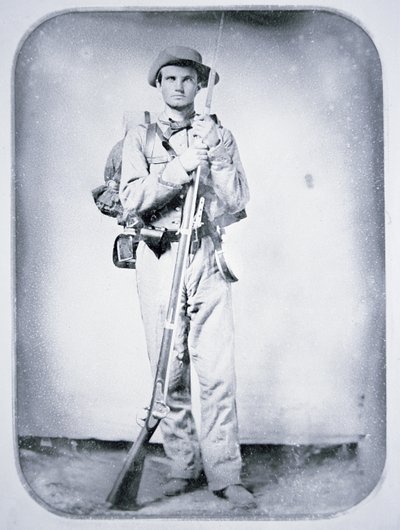 Vojín Thomas Taylor, voják Konfederační armády (černobílá fotografie) od American Photographer