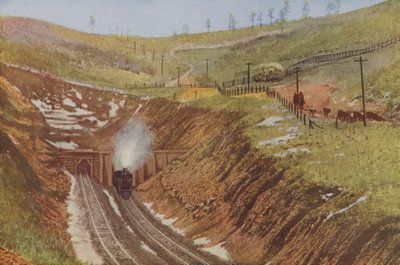 Ratonský tunel, nejvyšší bod na trati Santa Fe (kolorovaná fotografie) od American Photographer
