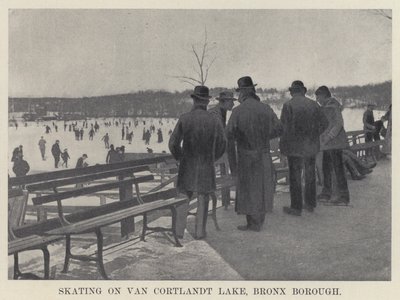 Bruslení na jezeře Van Cortlandt, Bronx Borough (č/b foto) od American Photographer