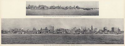 Skyline na dolním konci ostrova Manhattan od řeky North River (černobílá fotografie) od American Photographer