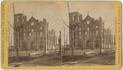 Kostel sv. Michaela po požáru v Chicagu v roce 1871 od American Photographer