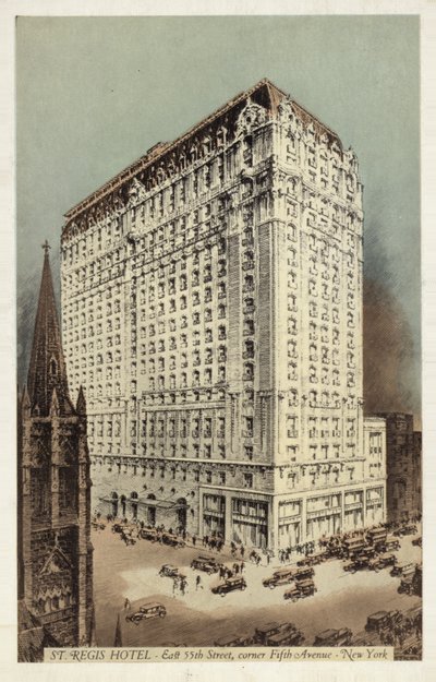 Hotel St Regis, East 55th Street a roh 5th Avenue, New York, USA (kolorovaná fotografie) od American Photographer